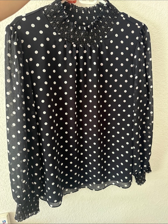 J. Crew Tops - J. Crew Black and White Polka Dot